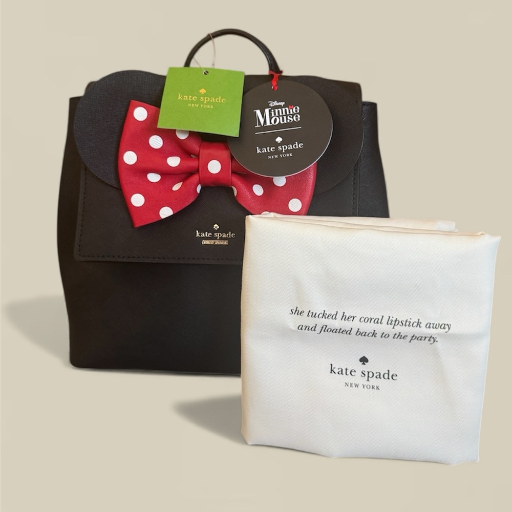 NEW WITH TAGS AND DUST BAG Kate Spade Black Minnie Mouse Small Neema Backpack